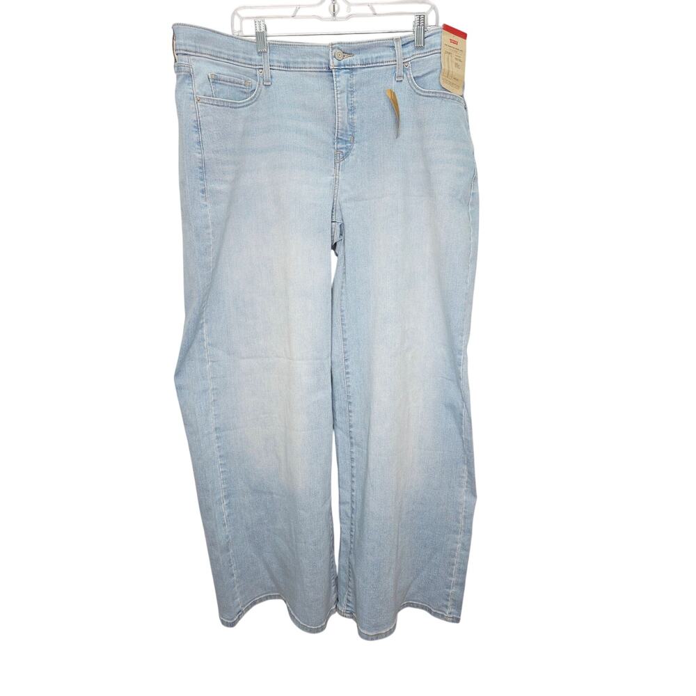 Levi's 318 Shaping Wide Leg Jeans Women's Size 20W Stretch Denim Light Wash